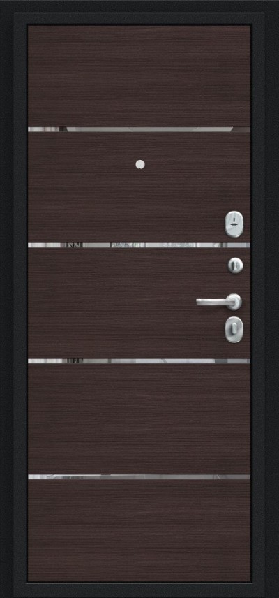 Входная дверь Лайн, цвет: Букле черное/Wenge Veralinga